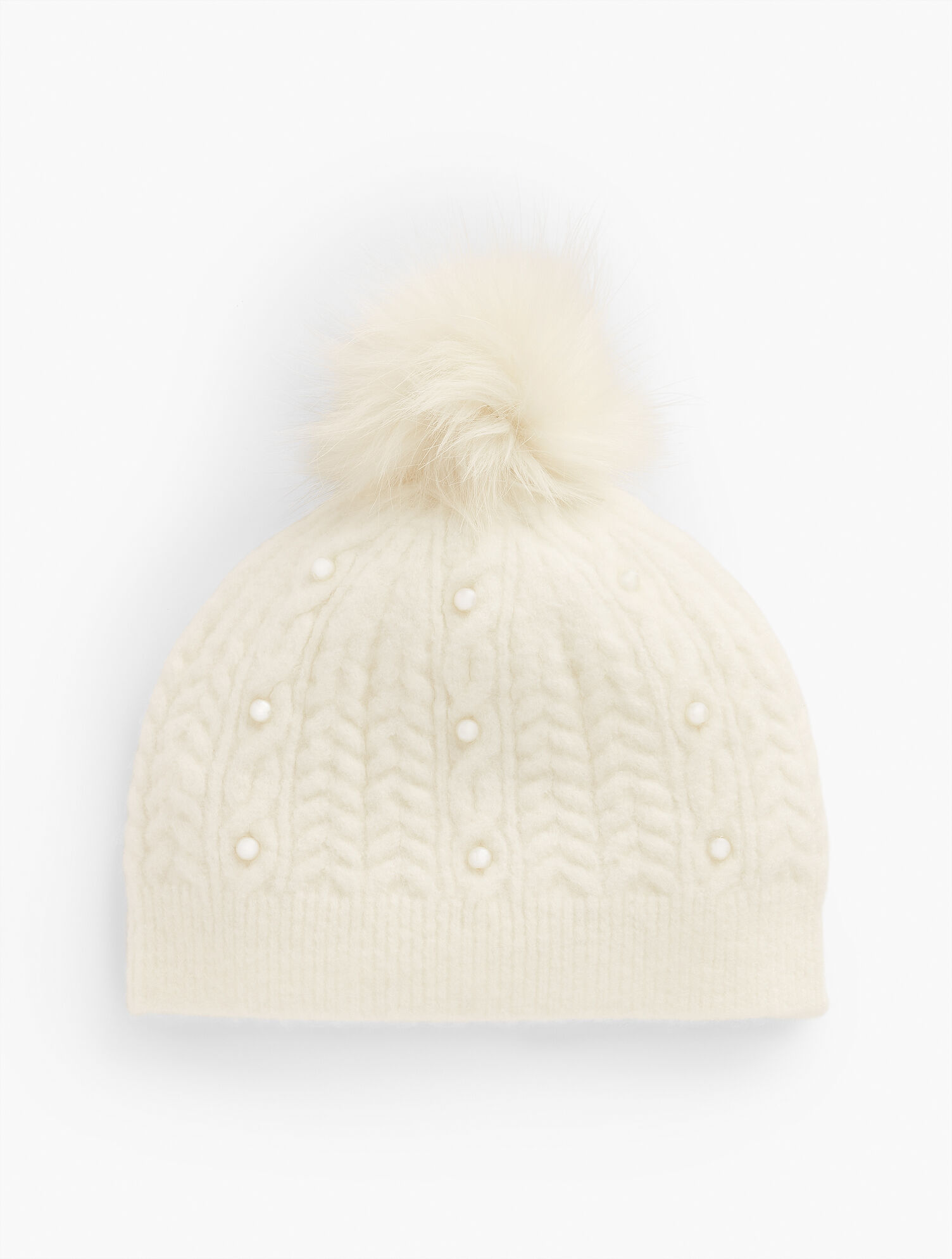 Pearl Embellished Beanie | Talbots display picture 1