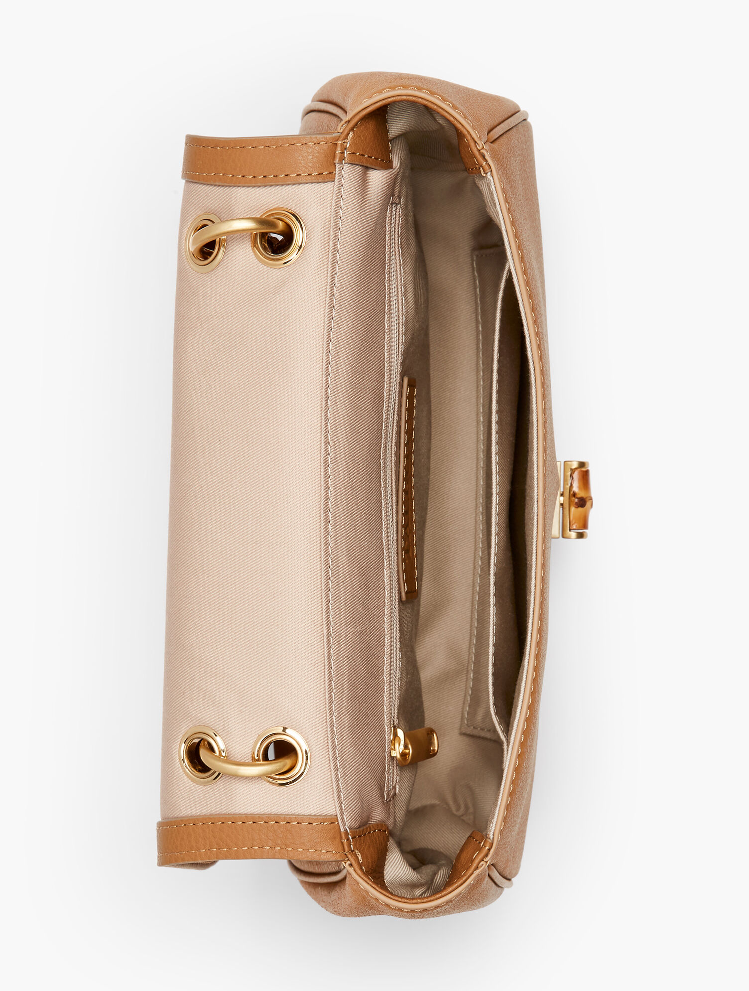 Bamboo-Handle Bags - Pebbled Leather
