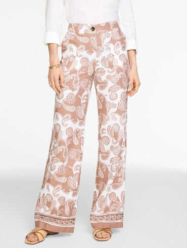 Linen Wide Leg Pants - Moroccan Paisley