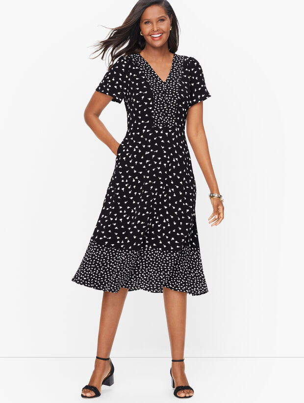 Flutter Sleeve Midi Dress