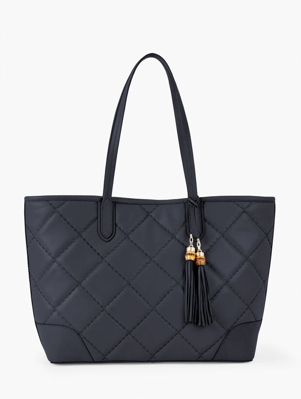 Quilted Leather Tote Talbots