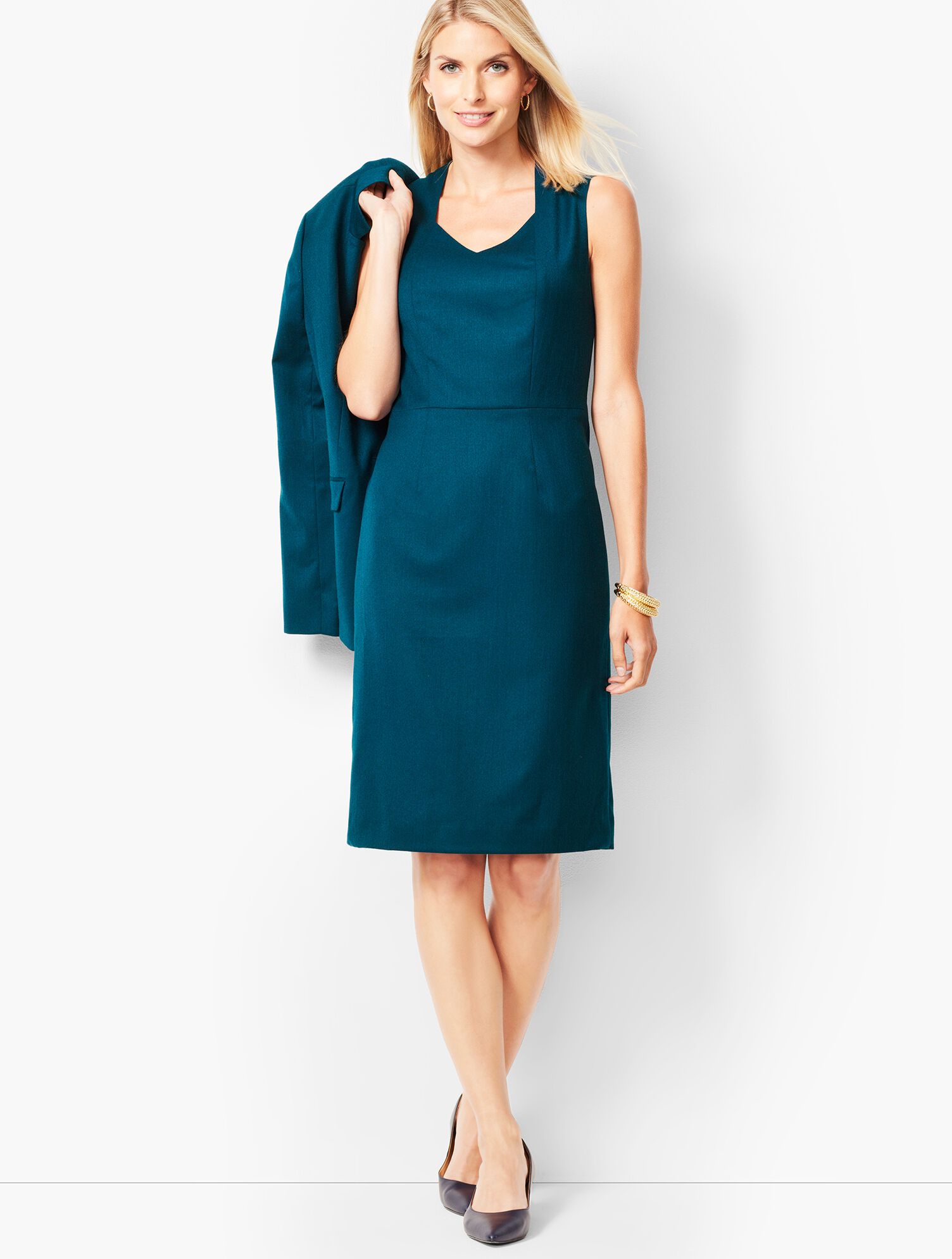 Luxe Italian Flannel Sheath Dress | Talbots