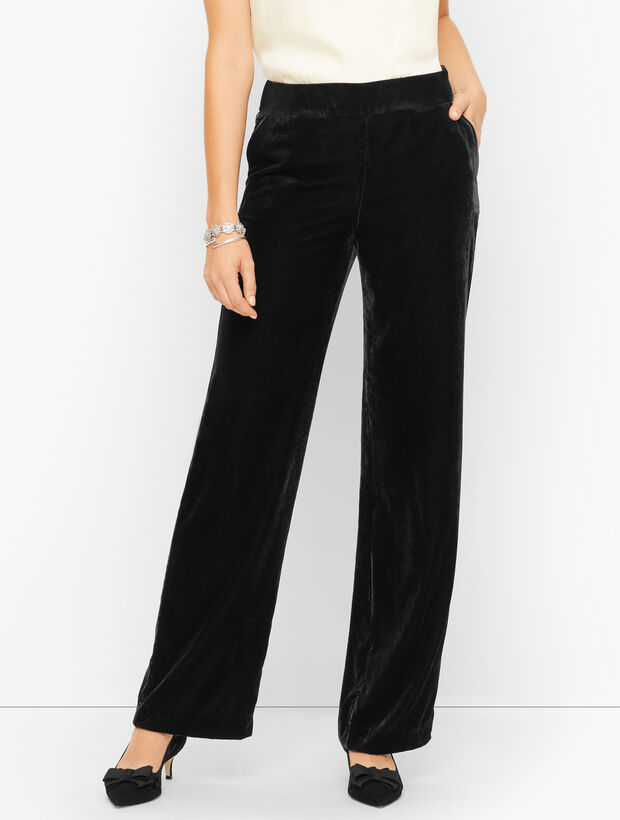 Velvet Wide Leg Pants | Talbots 