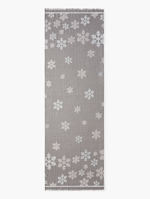 Clipped Jacquard Snowflake Oblong Scarf