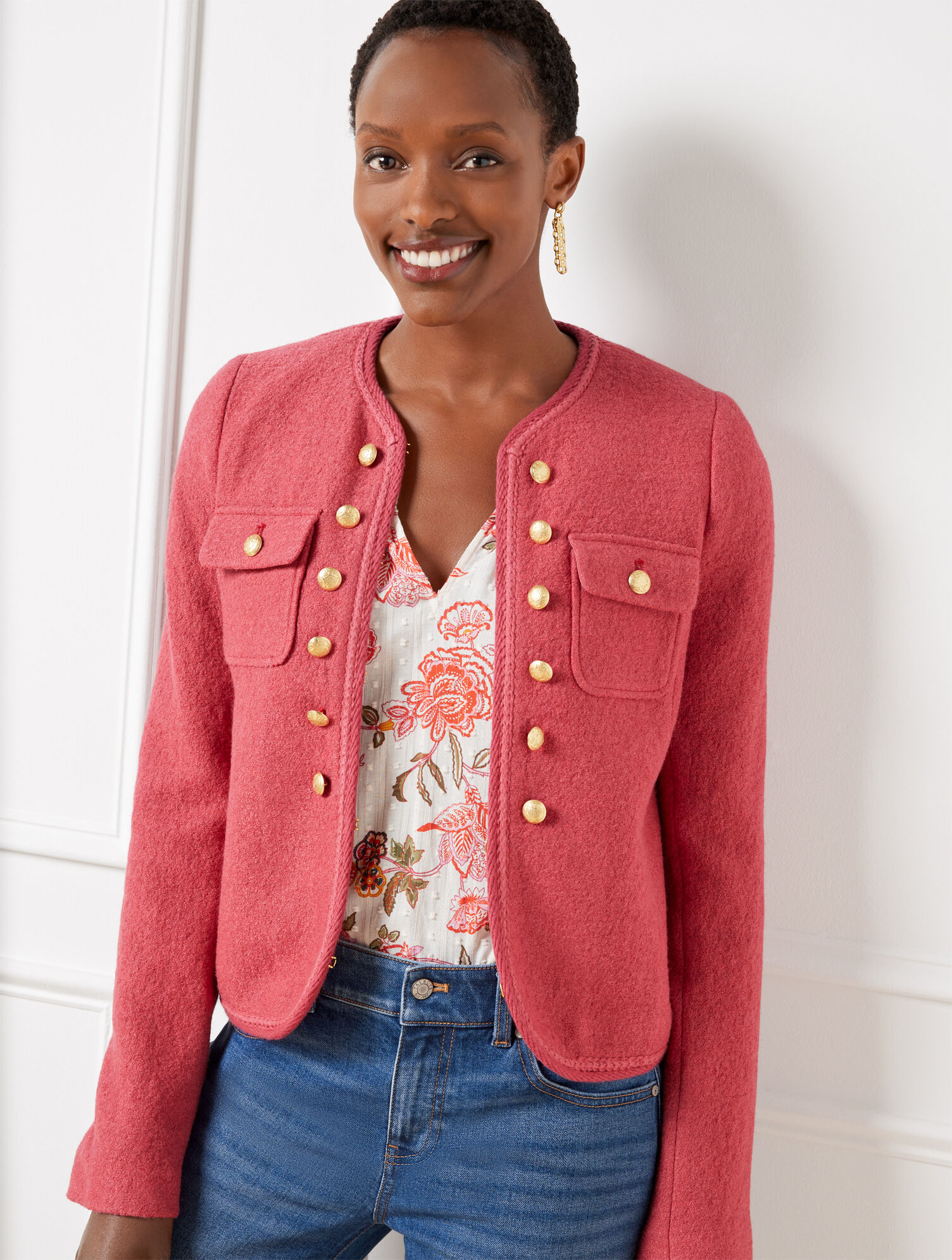 Berkshire Wool Blend Crop Jacket Talbots