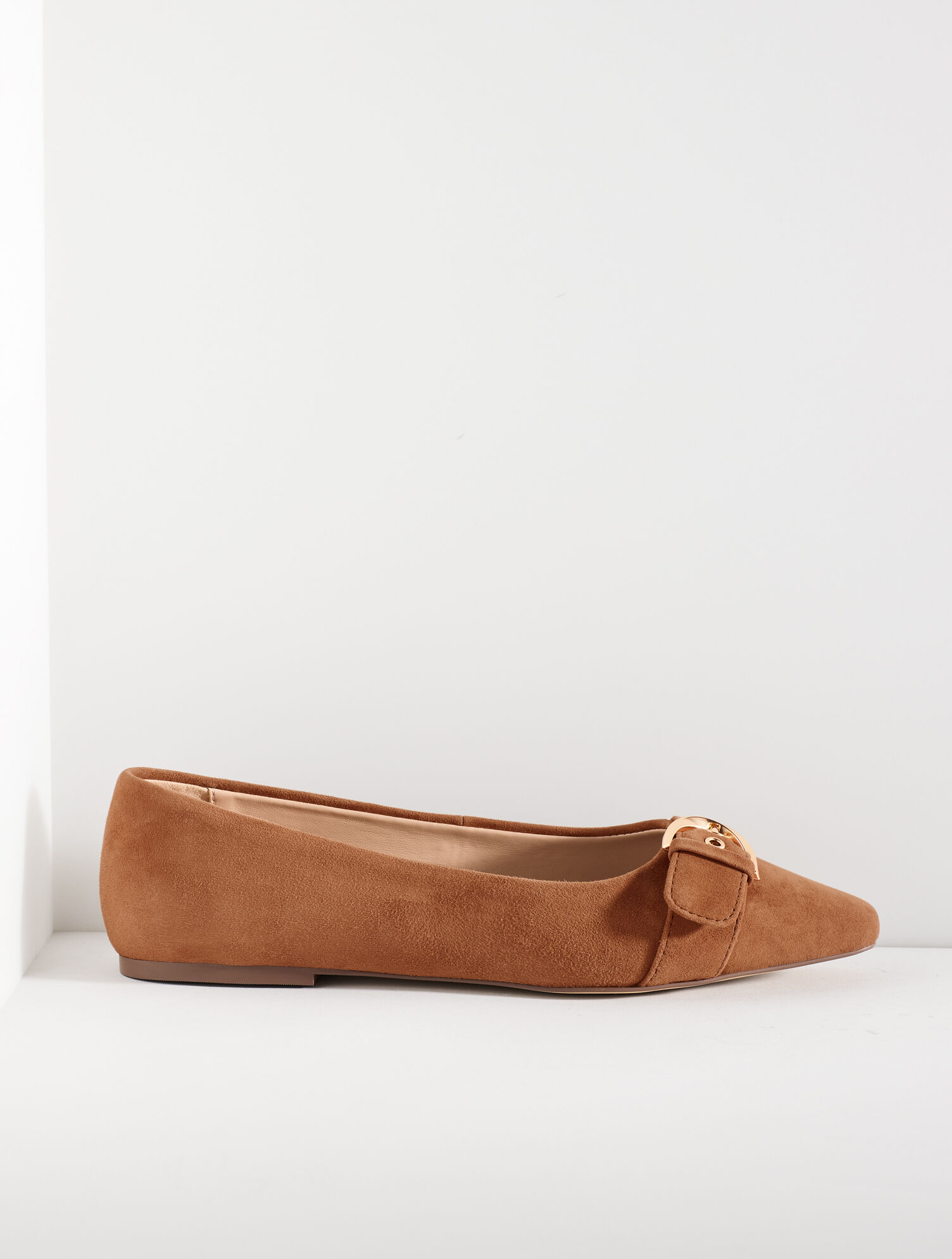 Whitley Buckle Suede Ballet Flats
