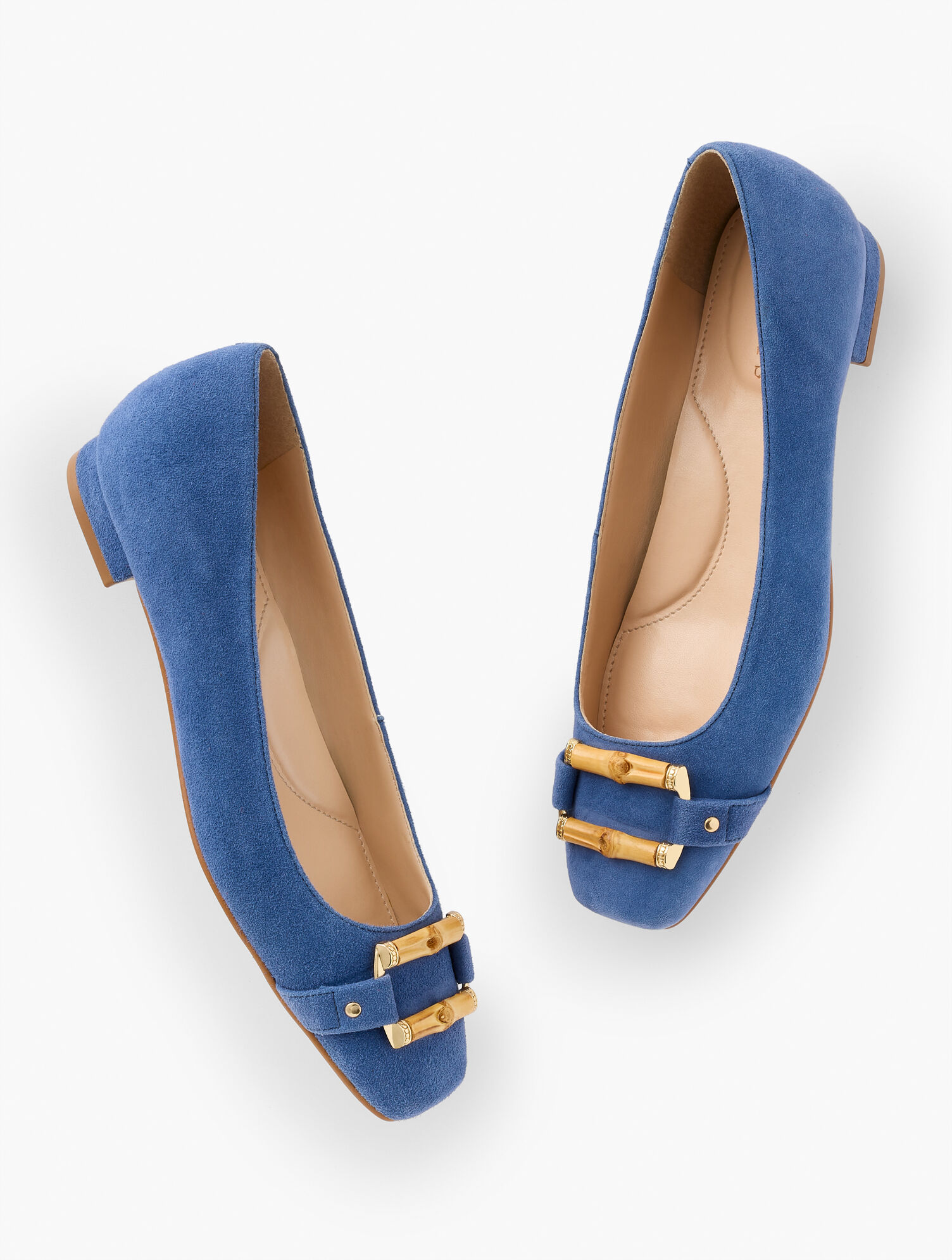 Sutton Bamboo Buckle Suede Flats - image 2