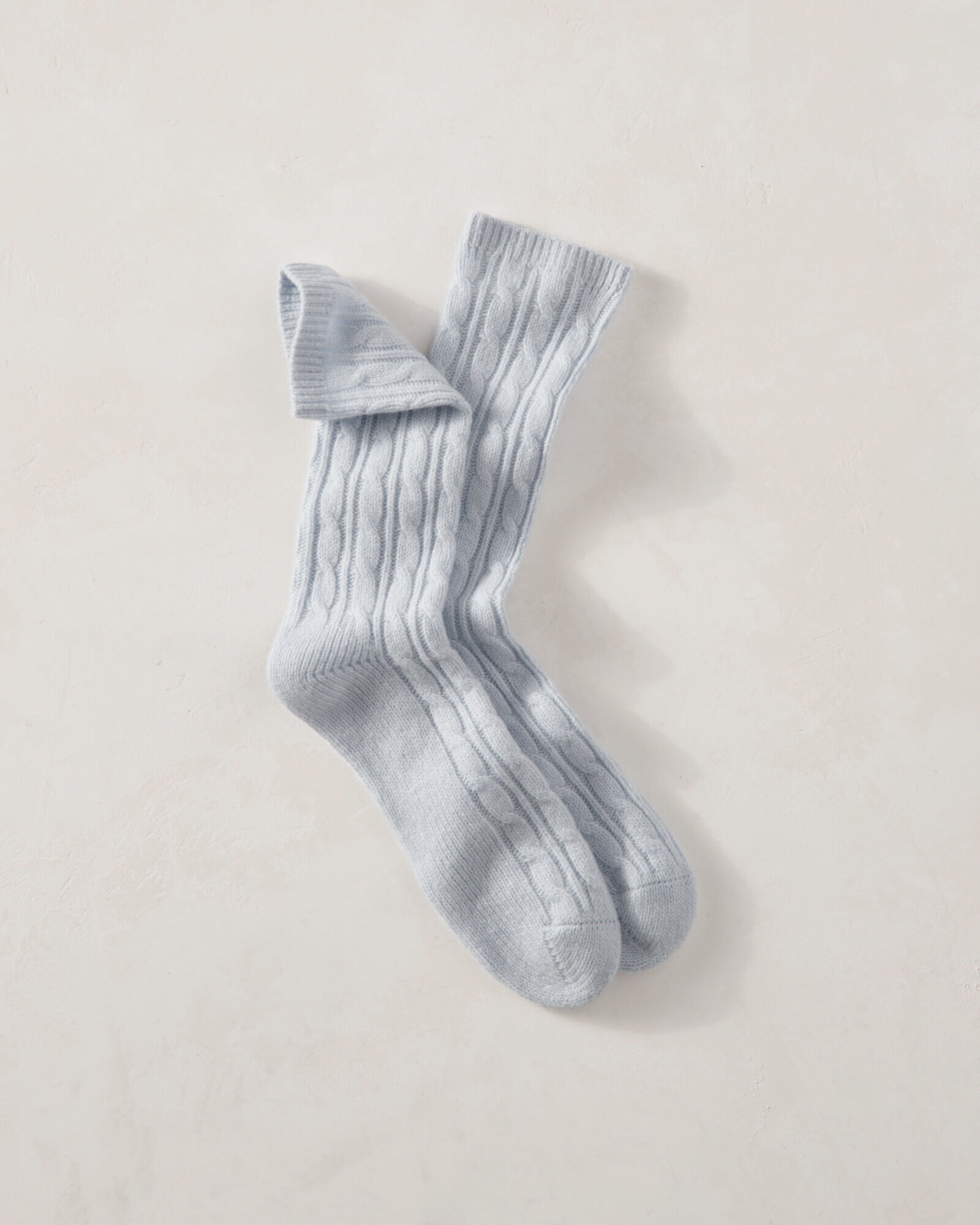 Cashmere Blend Cable Knit Socks