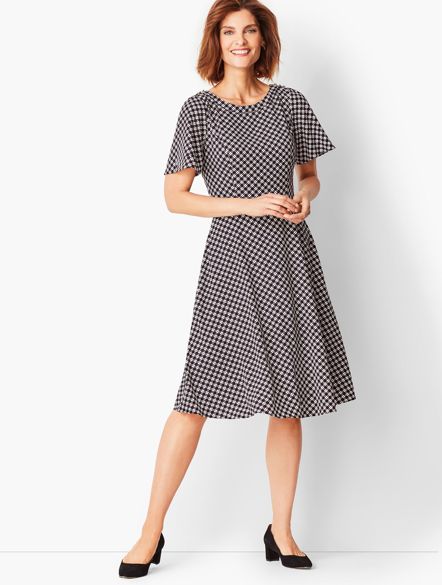 Geo-Print Fit & Flare Dress | Talbots