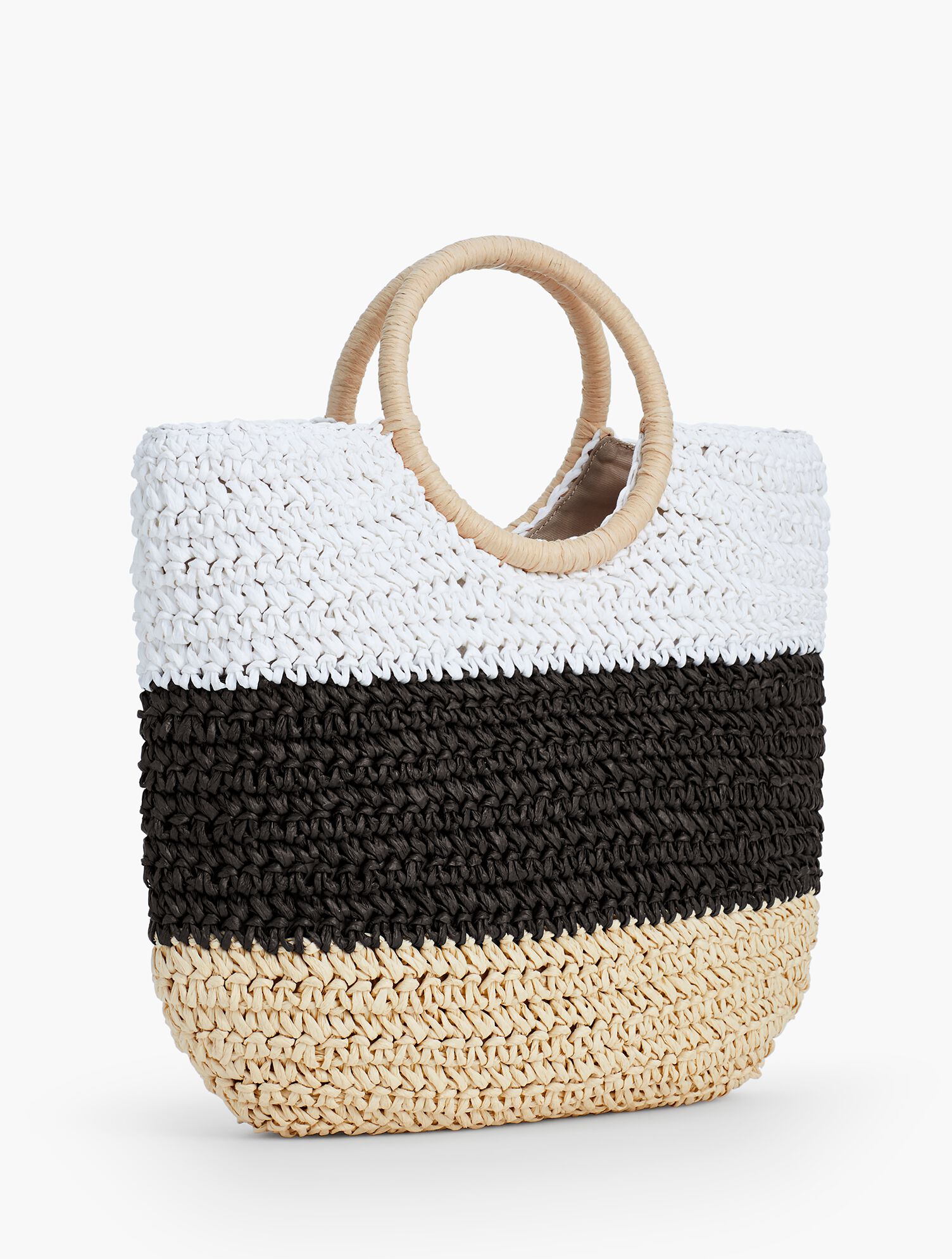 Crochet Round Straw Bag Black MM Crochet Straw Handbag Black Gold