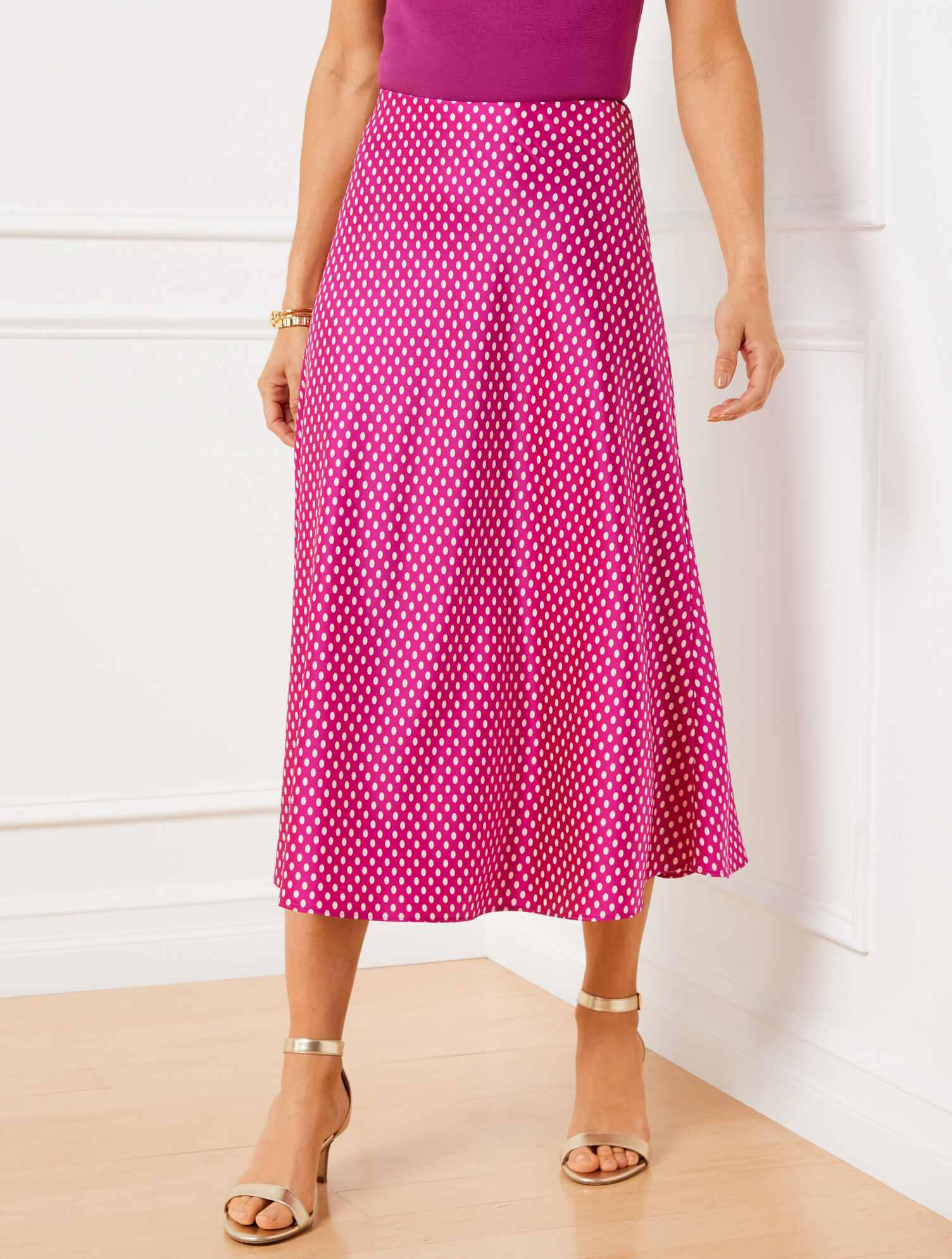Satin Slip Skirt - Oval Dot | Talbots