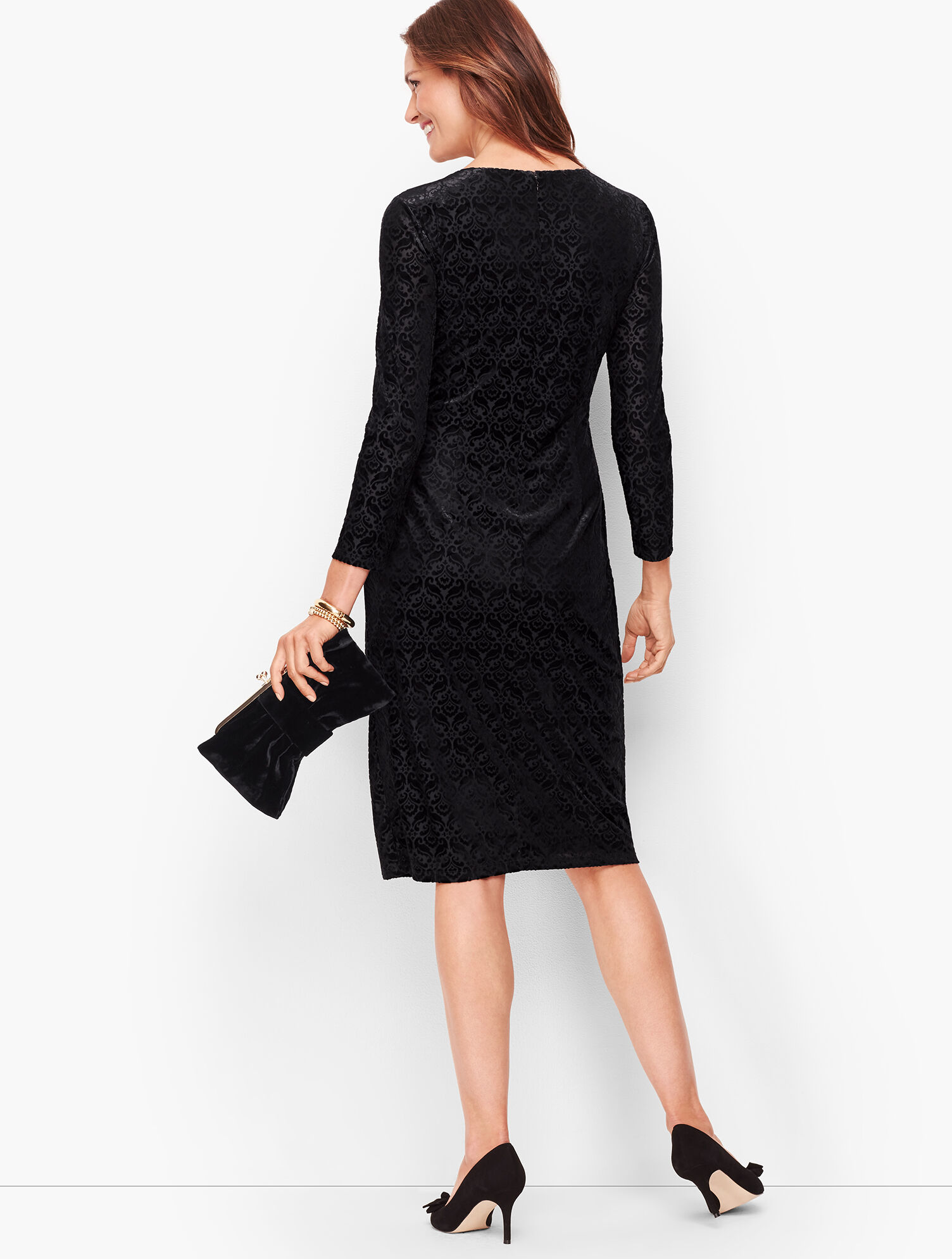 Velvet Jacquard Sheath Dress