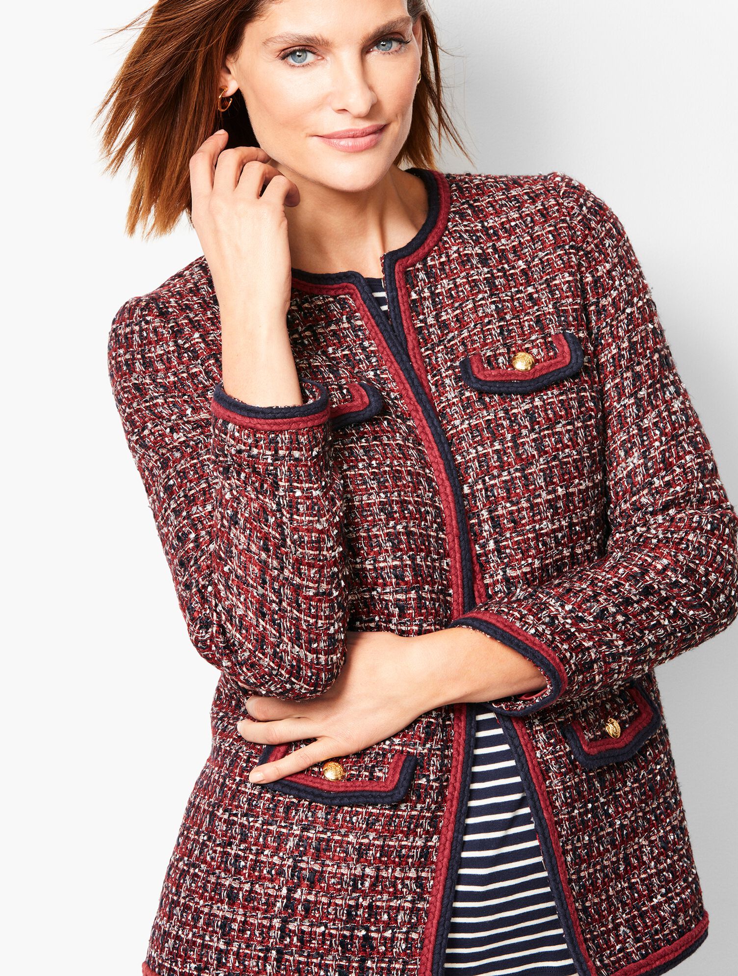 Gold Button Tweed Jacket