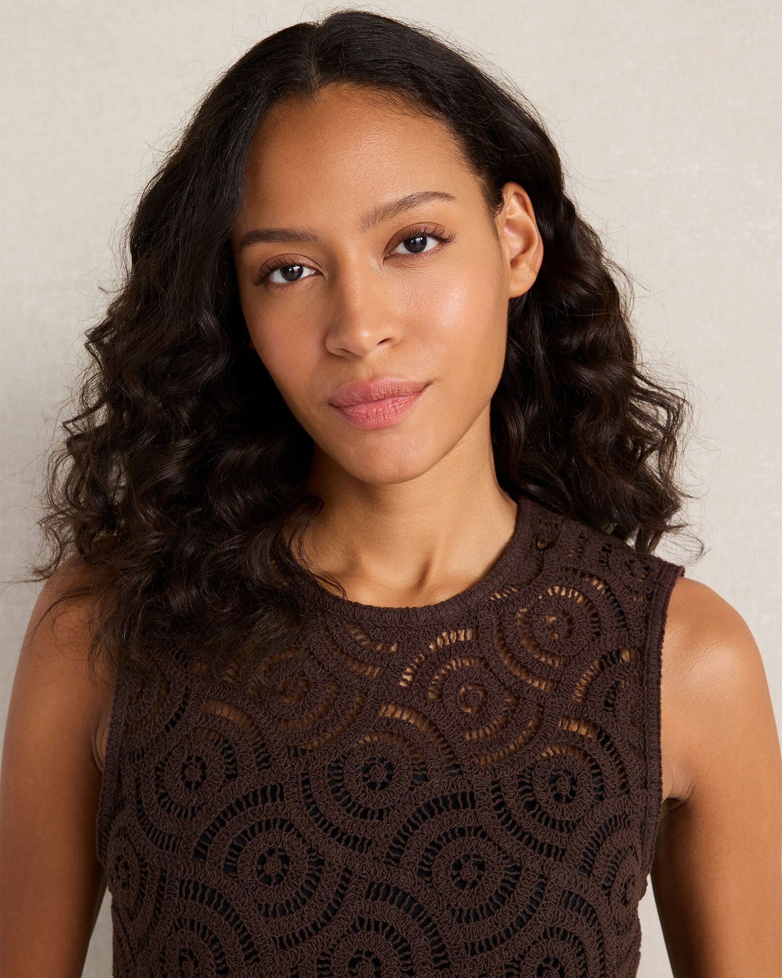 Cotton Crochet Scalloped Tank