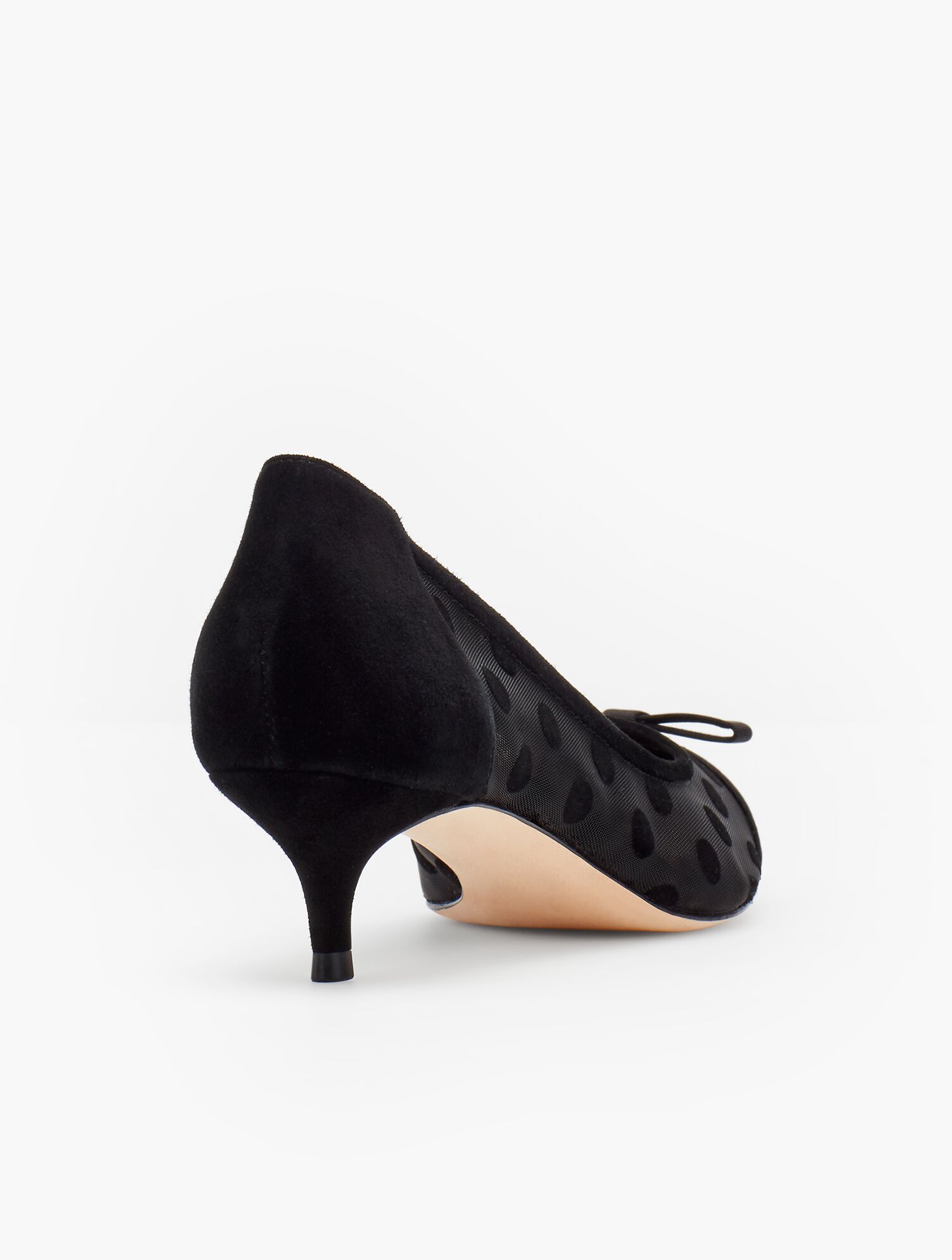 Sylvie Kitten Heel Pumps - Mesh Dot