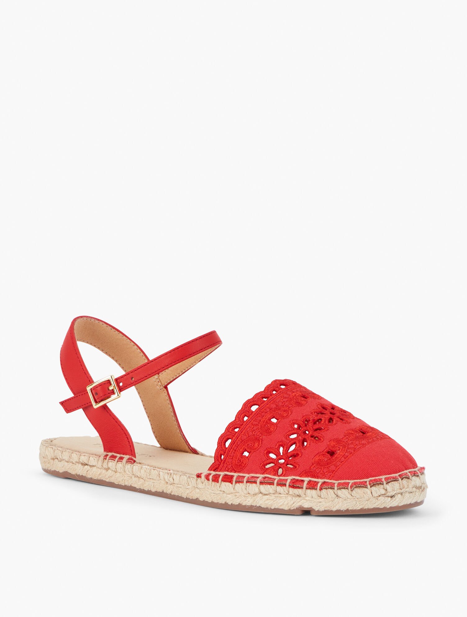 Izzy d'Orsay Canvas Eyelet Espadrille Sandals