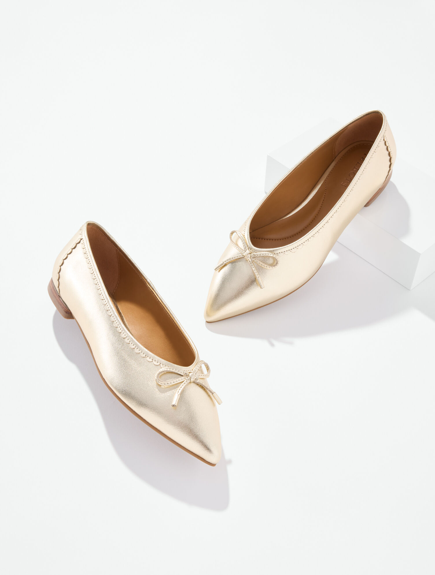 Payton Nappa Pointed Toe Ballet Flats - Metallic