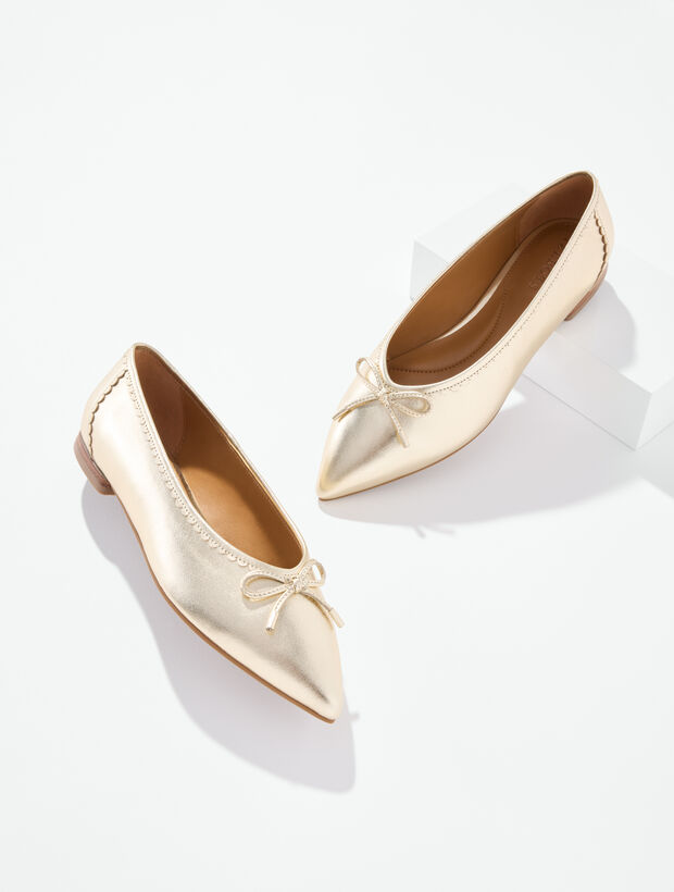 Payton Metallic Nappa Pointed Toe Ballet Flats
