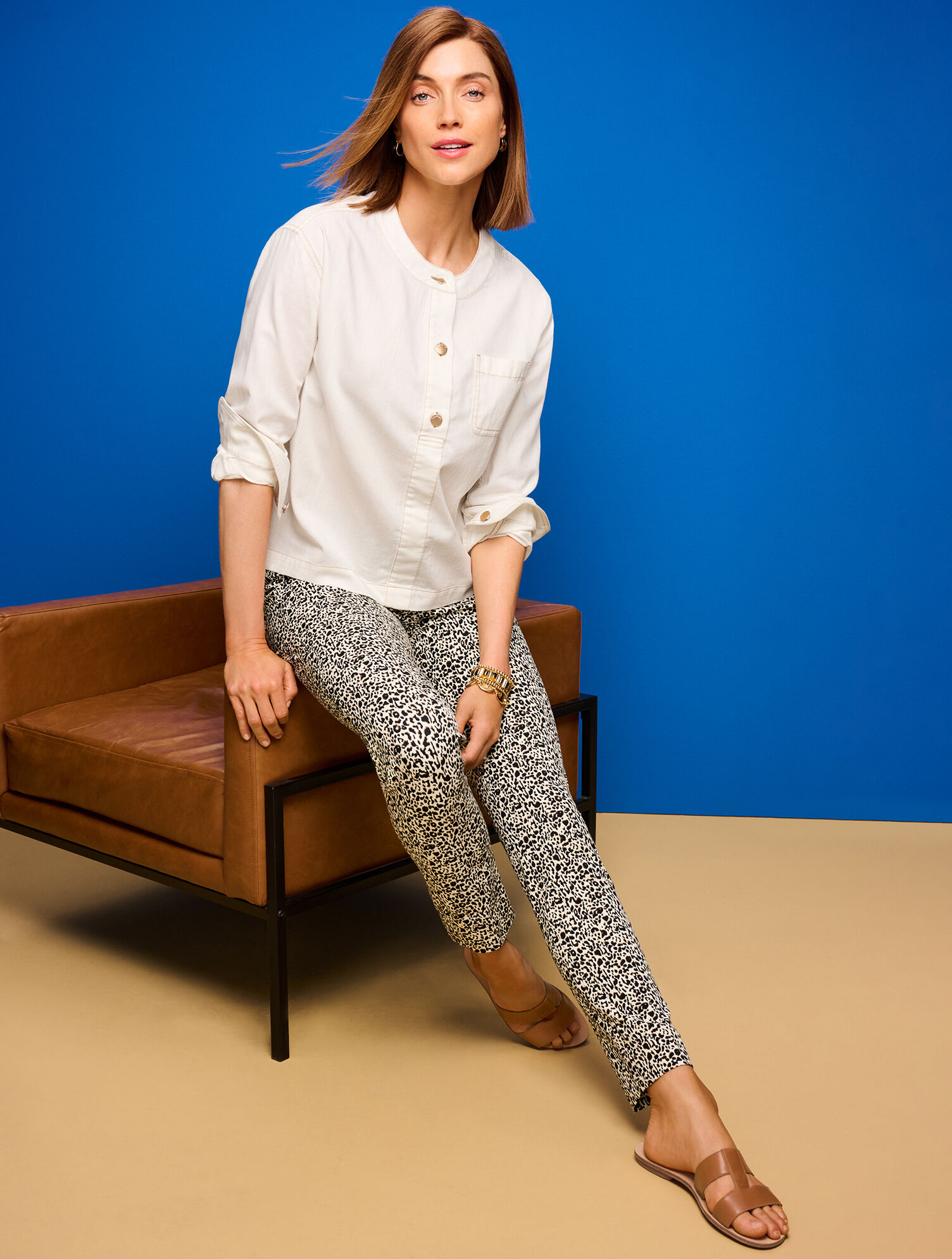 Talbots Chatham Slim Ankle Pants - Bold Cheetah