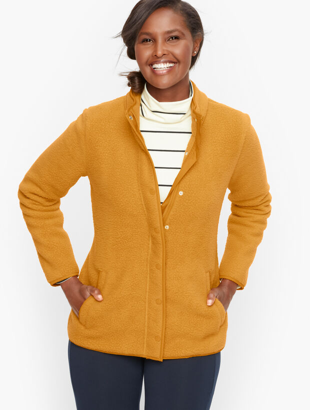 Snap Placket Cozy Sherpa Jacket