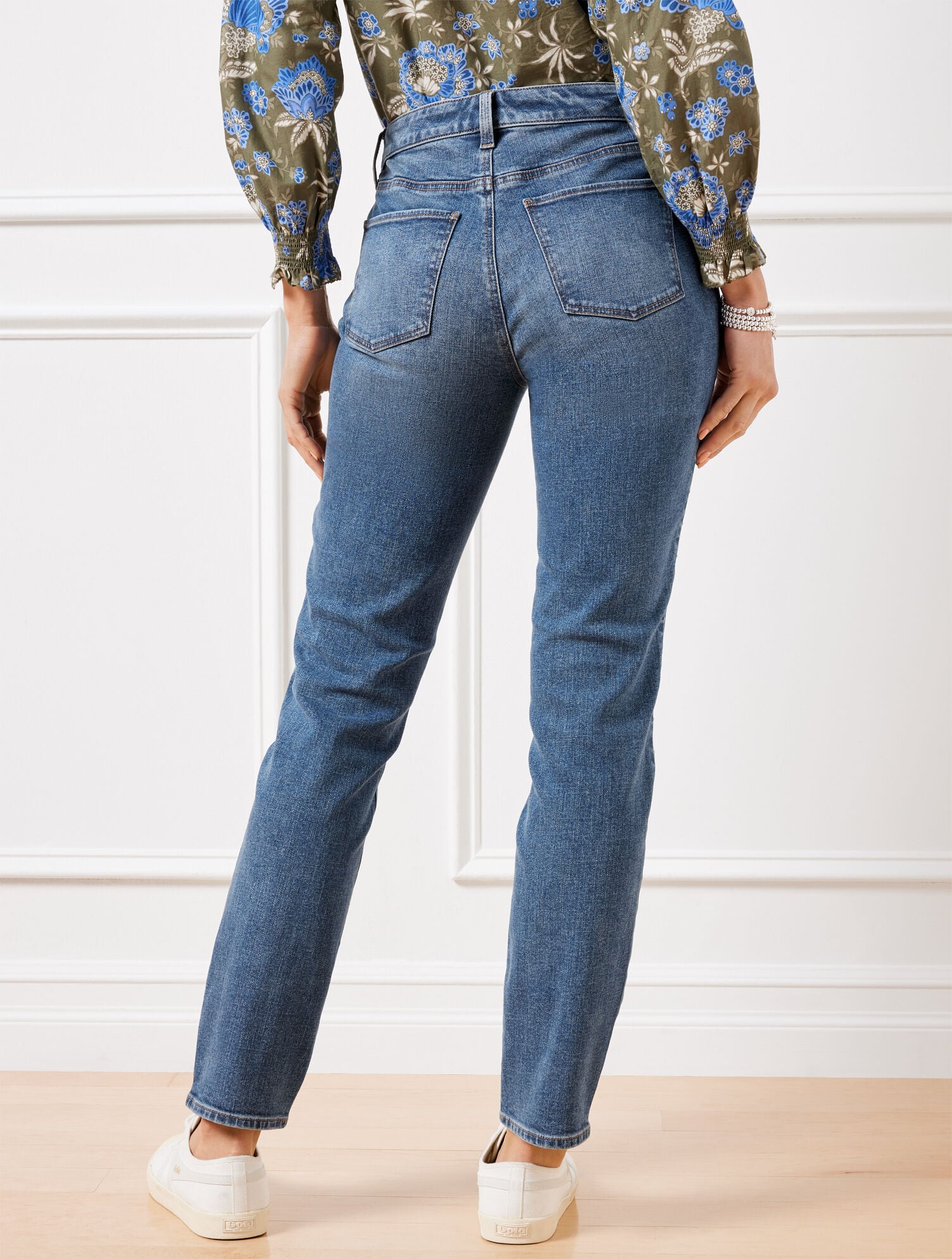 Studded Slim Ankle Jeans - Morgan Wash
