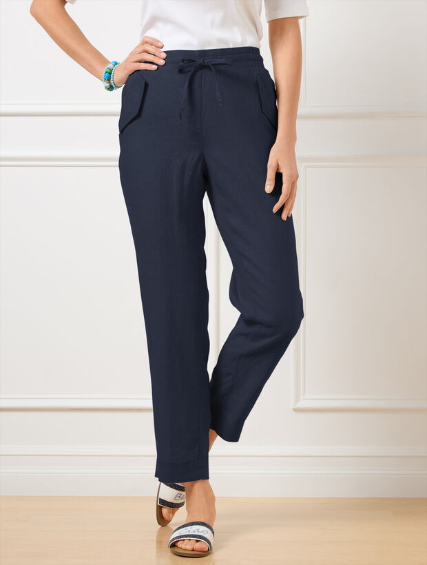 Pull-On Washed Linen Joggers