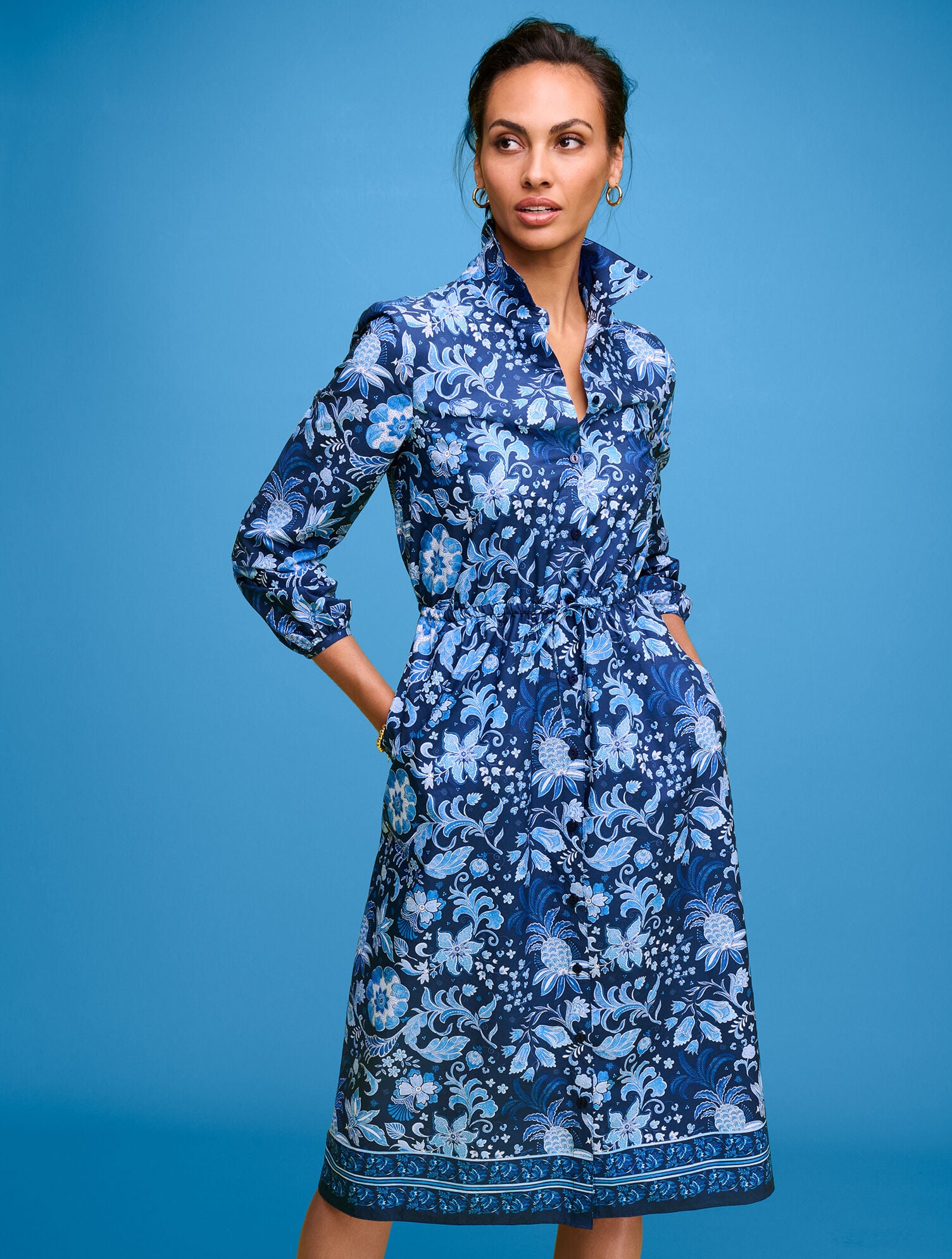 Tie Waist Shirtdress - Whimsical Floral