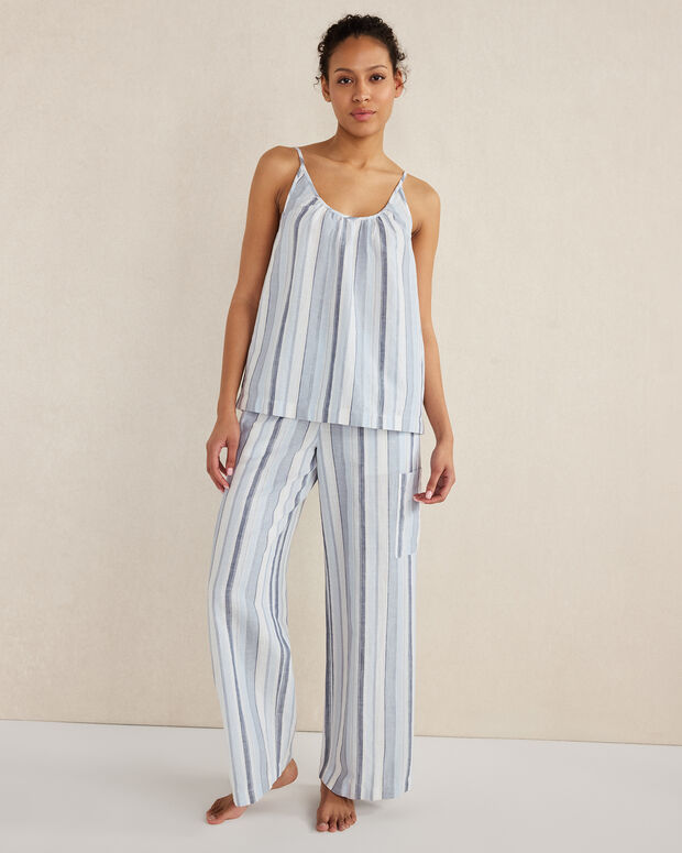 Organic Cotton Linen Coastal Stripe Sleep Cami
