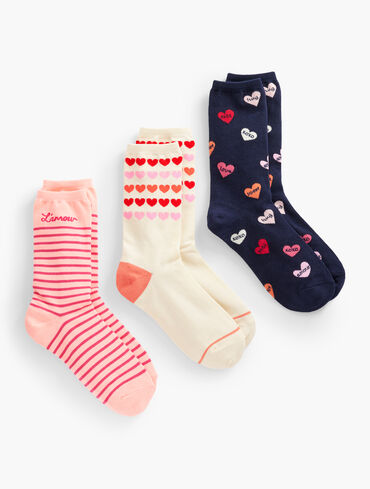 Love Hearts 3-Pack Trouser Socks