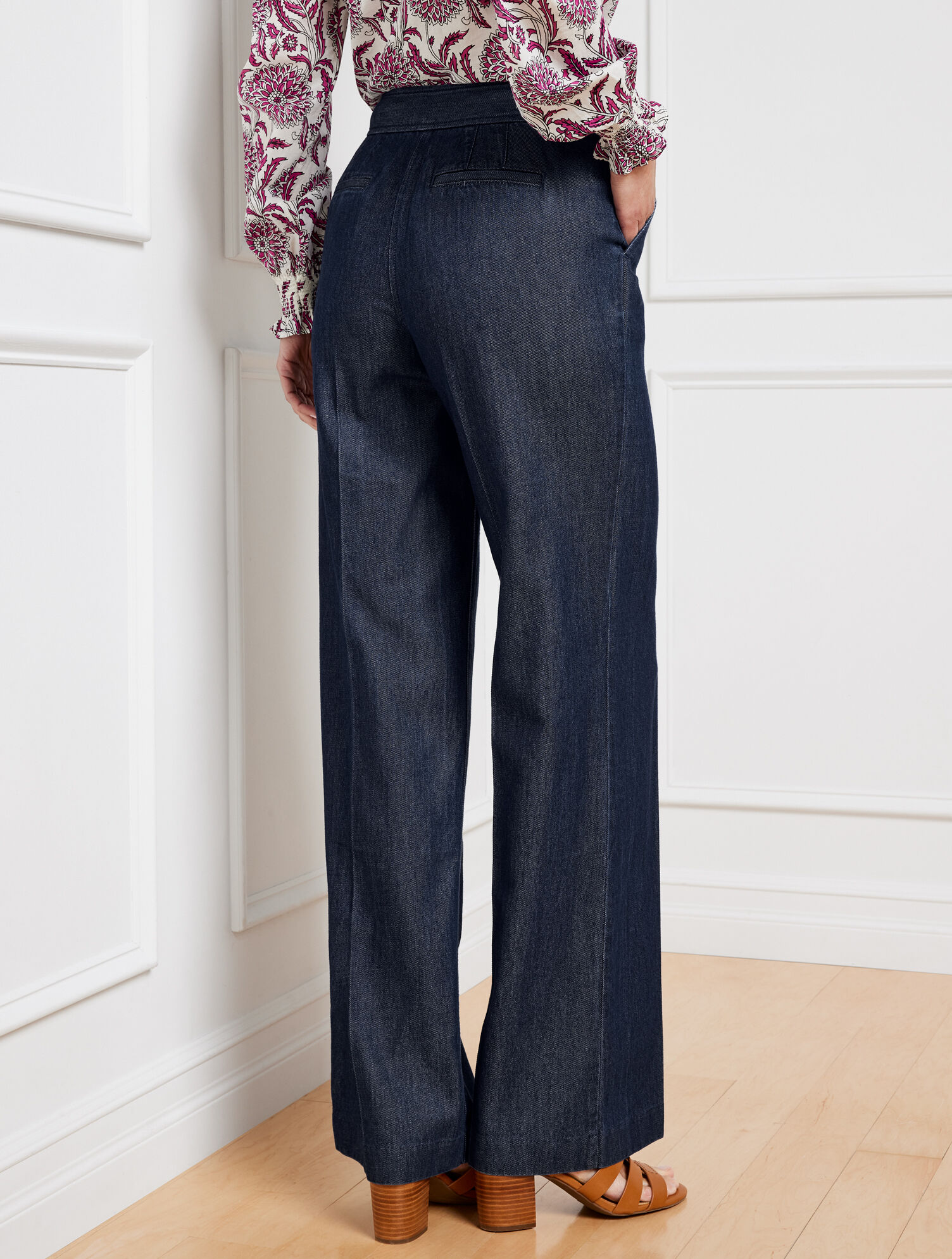 Tailored Indigo Wide Leg Pants