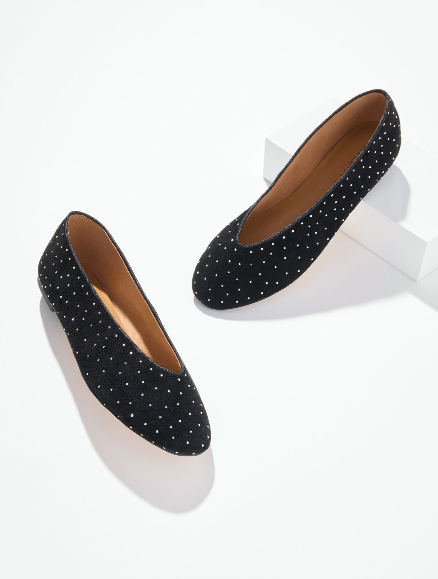 Vera Embellished Suede Ballet Flats