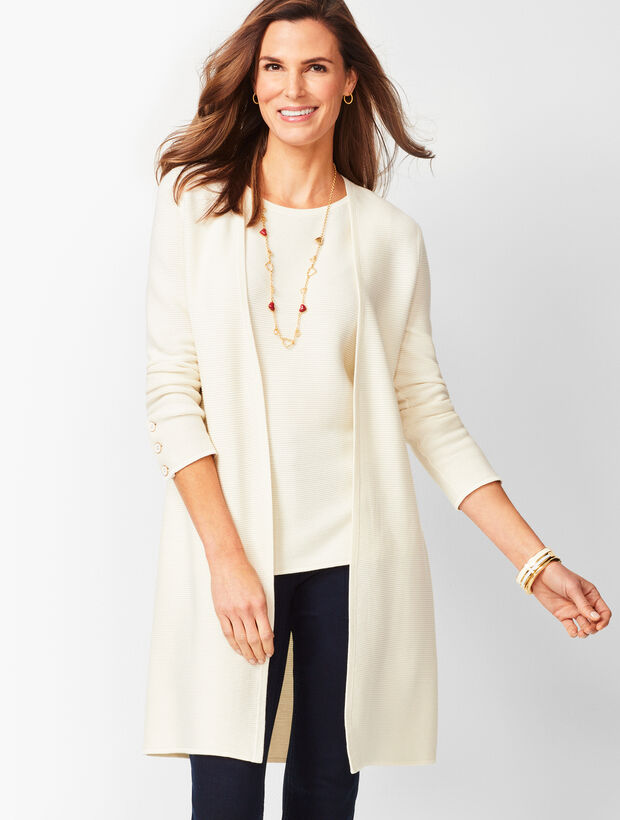 Open-Front Modern Ottoman Cardigan - Solid