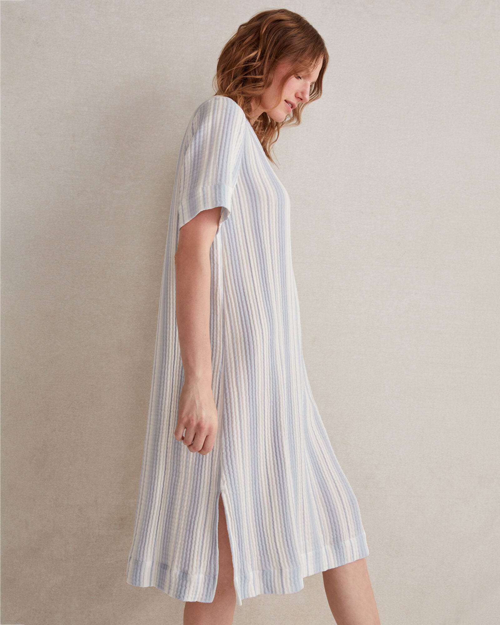 women cotton dress Women's Organic Cotton Gauze Shirt Dress main image 1