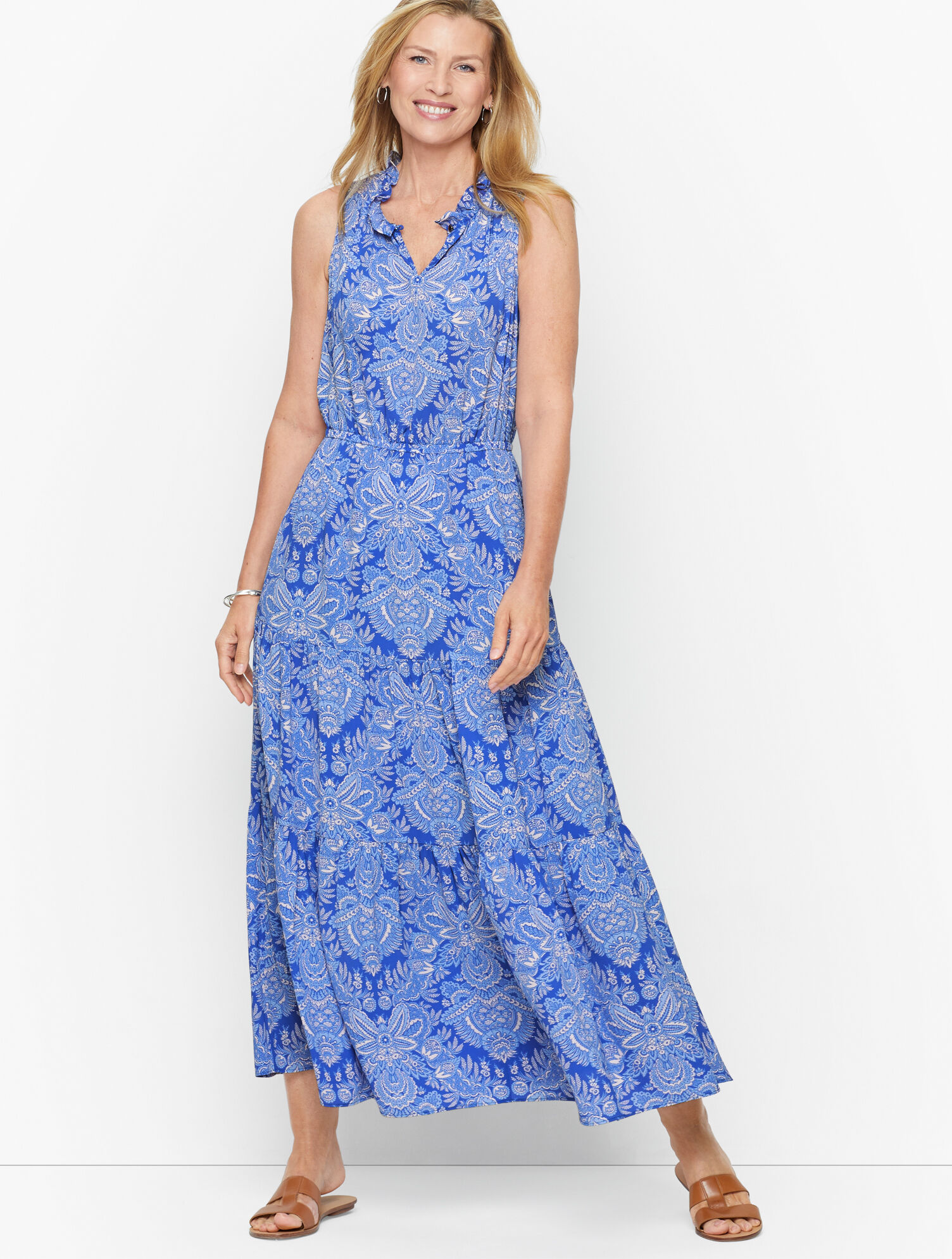 Ruffle Midi Dress - Medallion | Talbots
