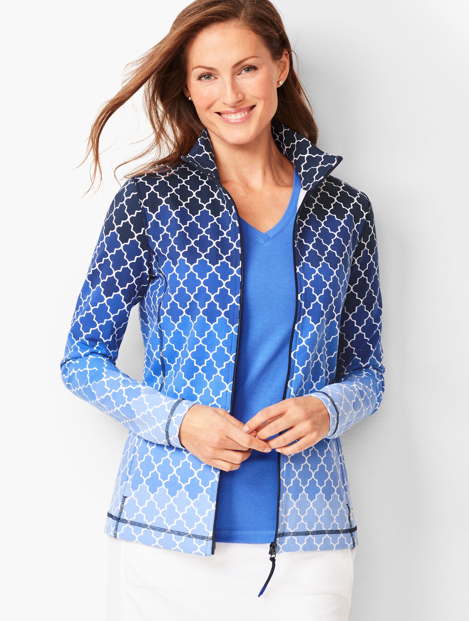 Everyday Yoga Jacket - Ombré Geo-Print | Talbots