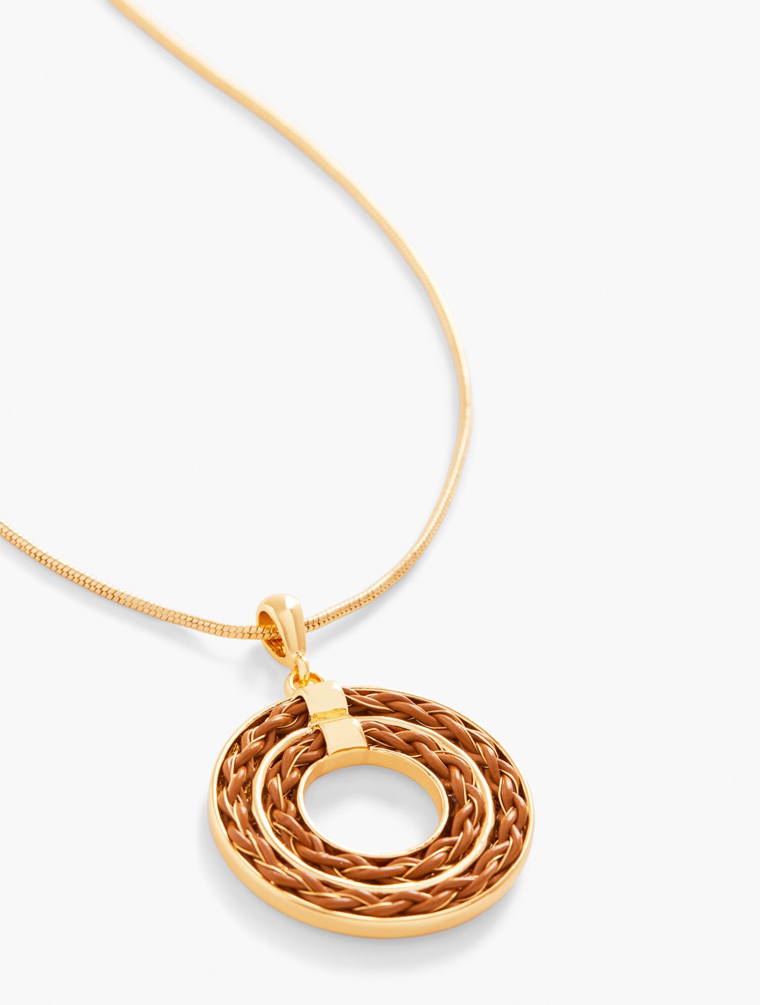 Braided Leather Pendant Necklace | Talbots