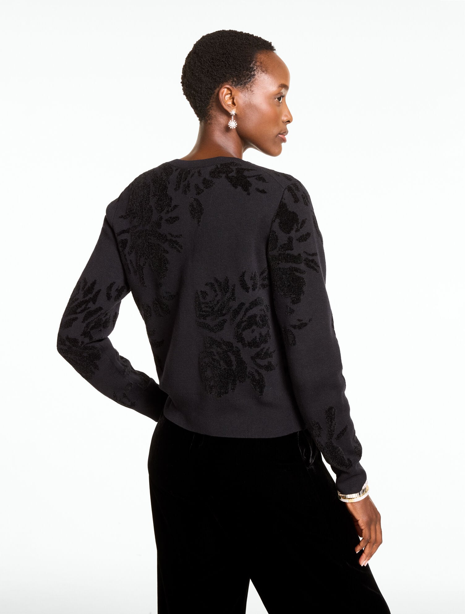 Decidedly Dressy Cardigan - Velvet Jacquard