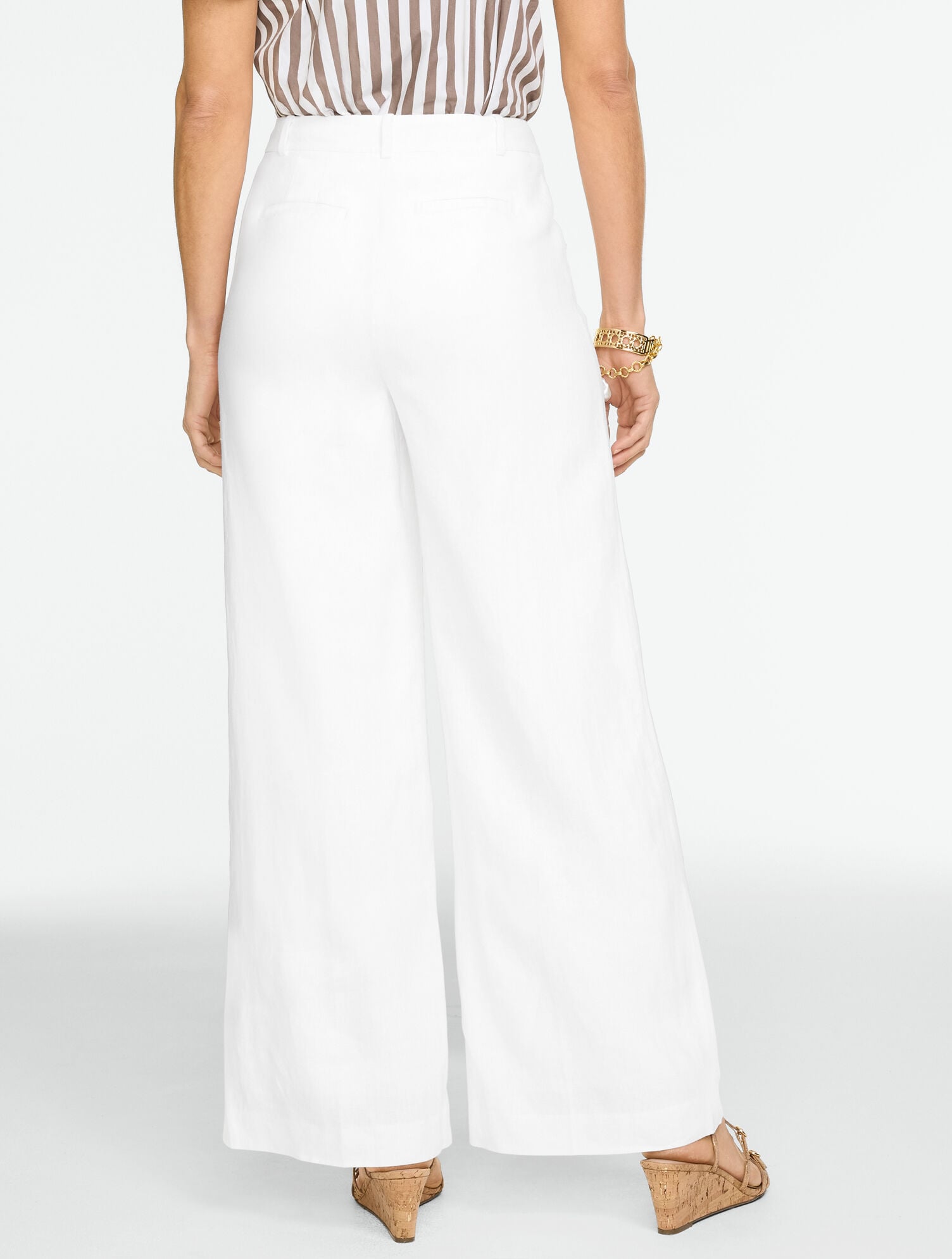 Linen Wide Leg Trousers - White