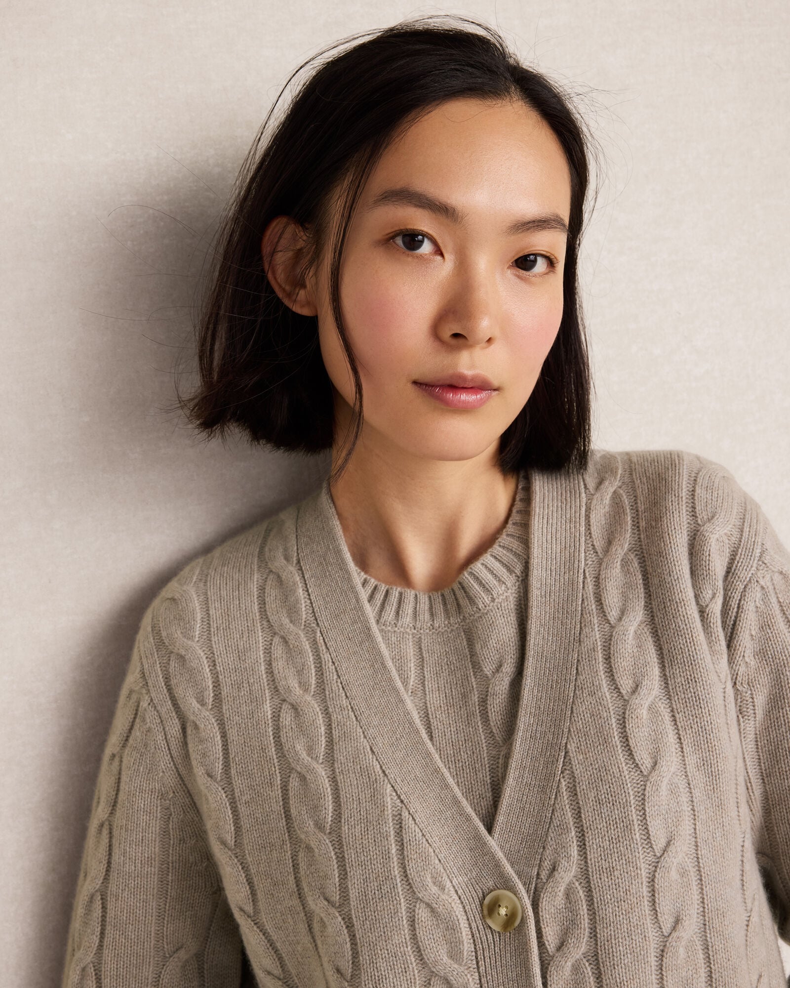 Cashmere Cable Knit Cardigan - thumbnail 5