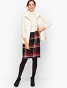 Wool Blend A-Line Skirt - Plaid