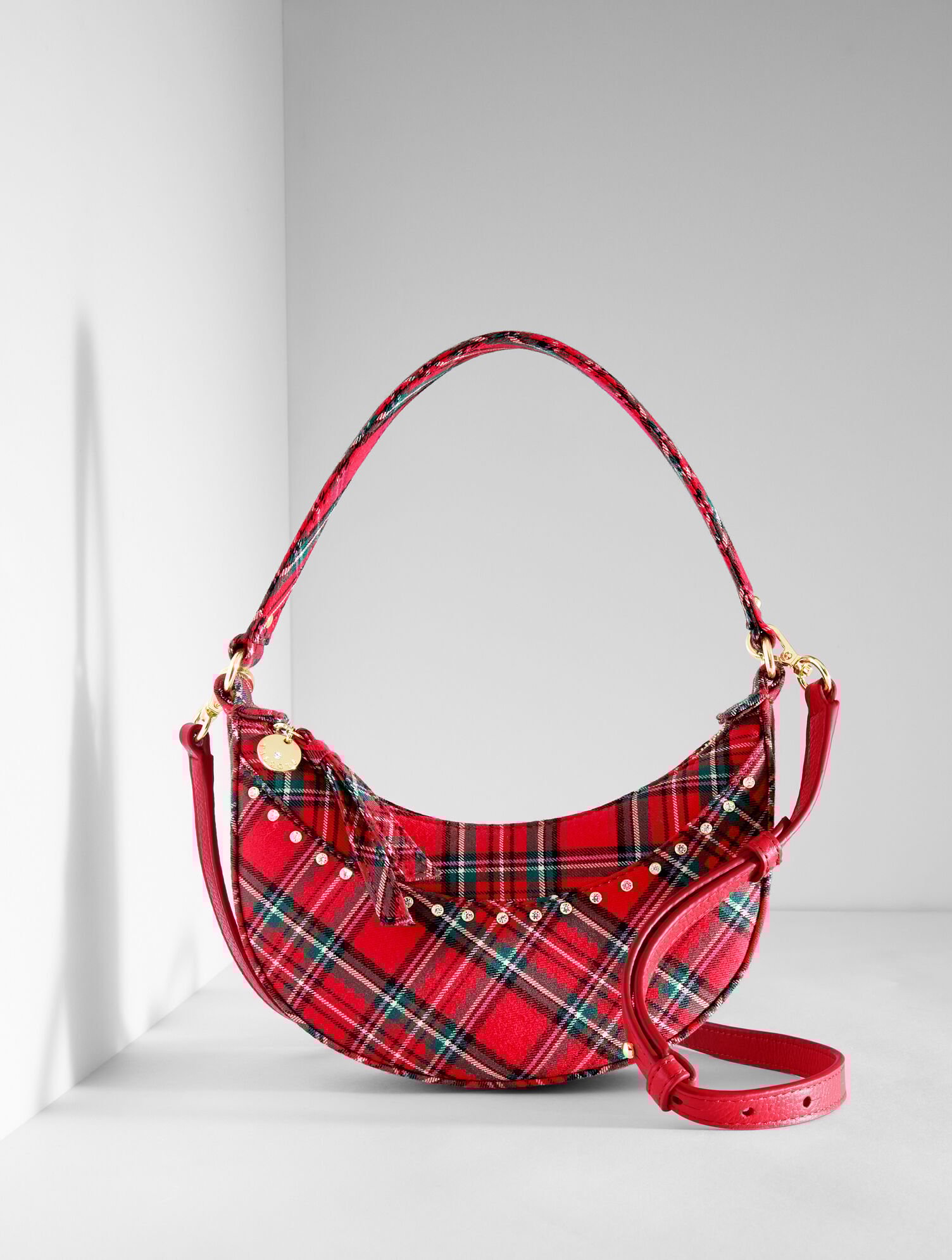 Cider Plaid Crescent Bag