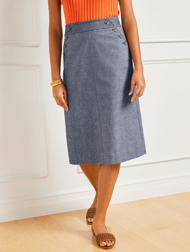 Chambray A-Line Skirt