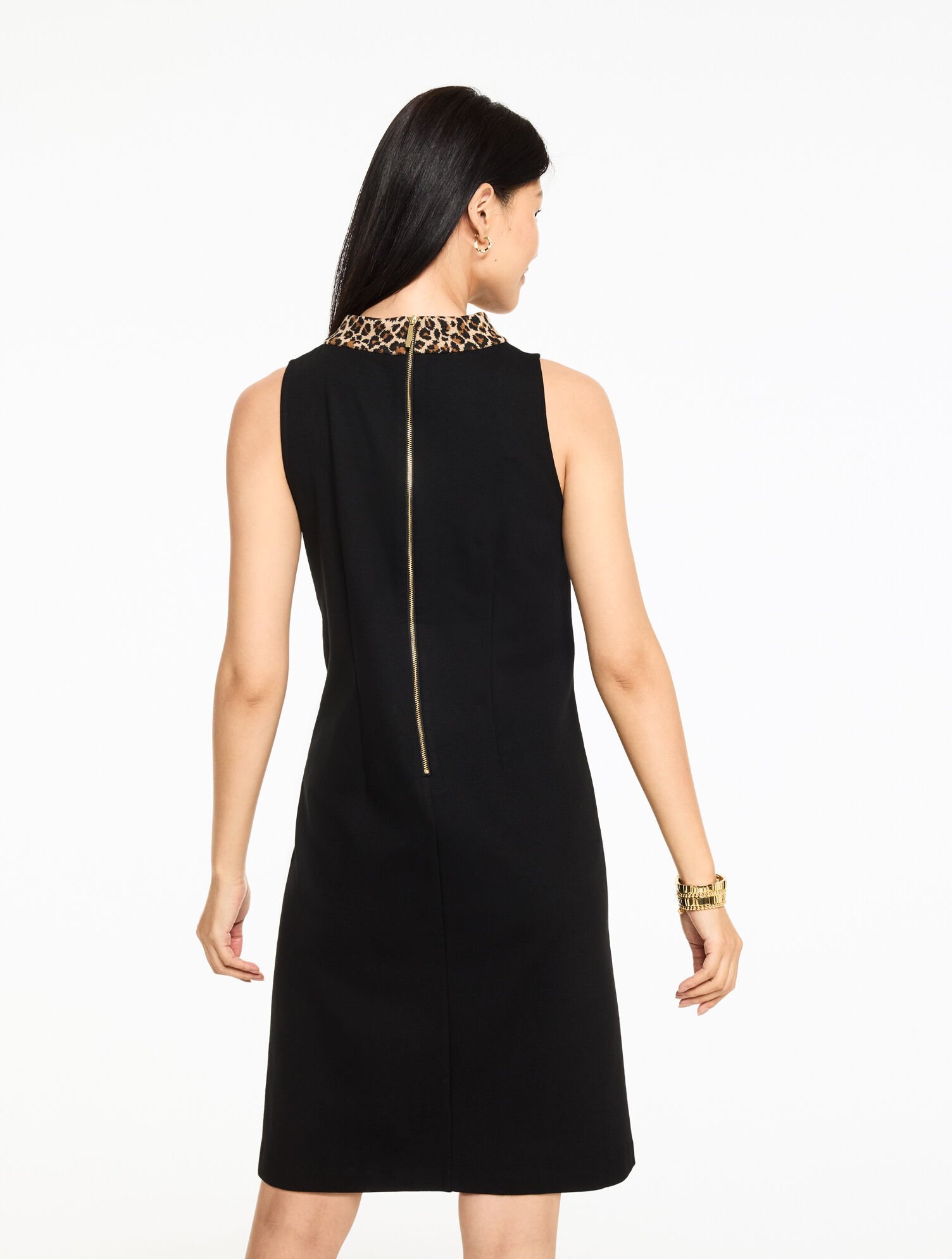Luxe Ponte Shift Dress - Leopard Print