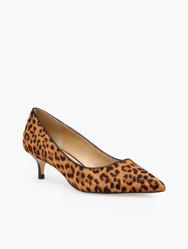 Sylvie Kitten Heel Pumps - Calf Hair