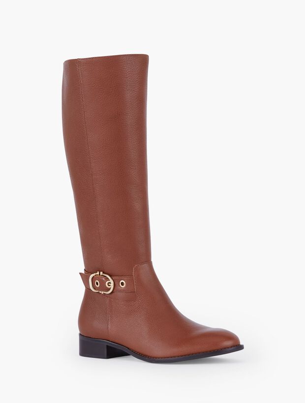 Tish Soft Pebbled Leather Riding Boots