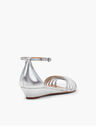 Capri Twist-Strap Mini-Wedge Sandals - Metallic