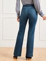 Pintuck Flare Leg Jeans - Lapis Wash