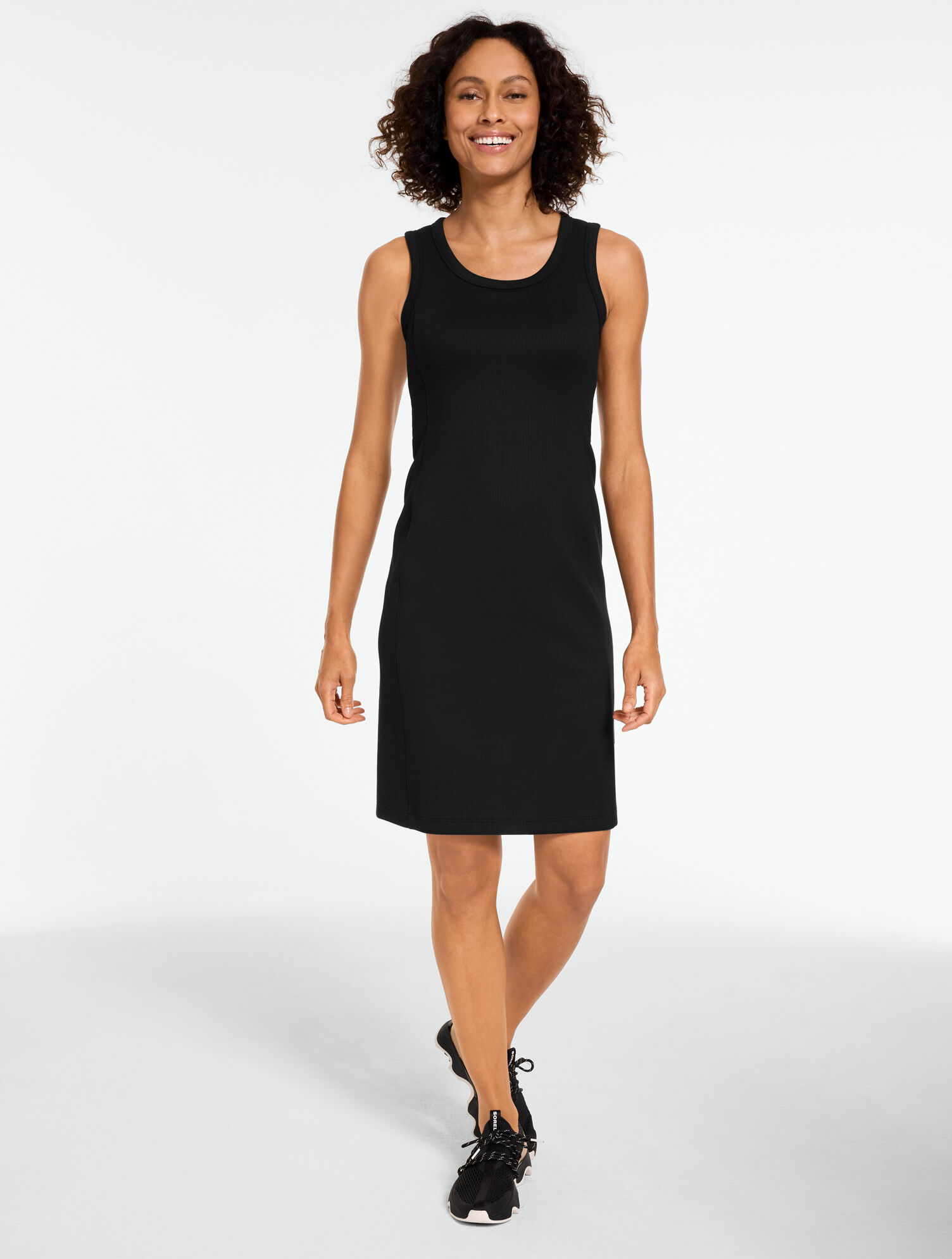 AirKnit Stretch Built-In Bra Ribbed Dress