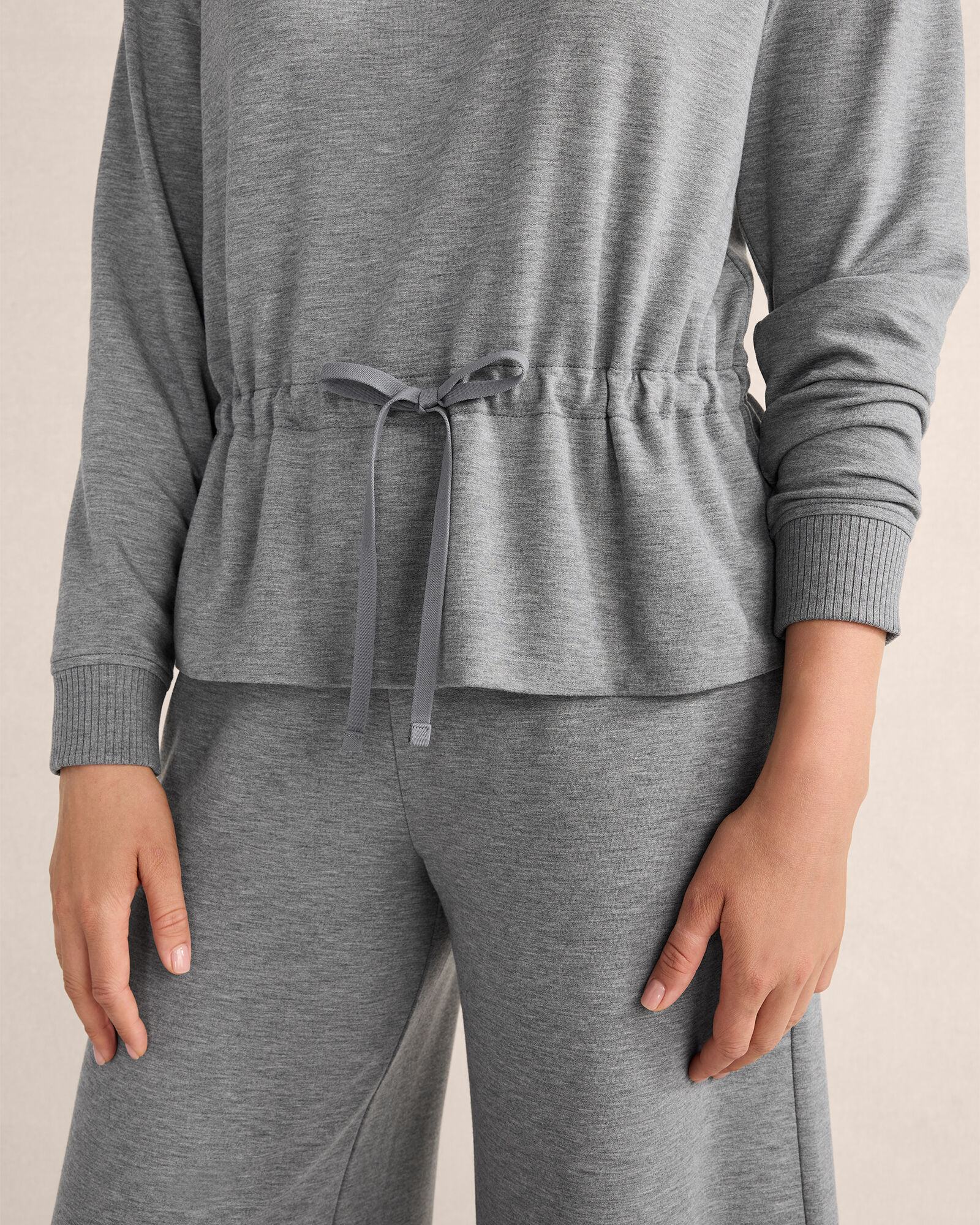 Fleece Drawstring-Waist Mockneck Top | Haven Well Within