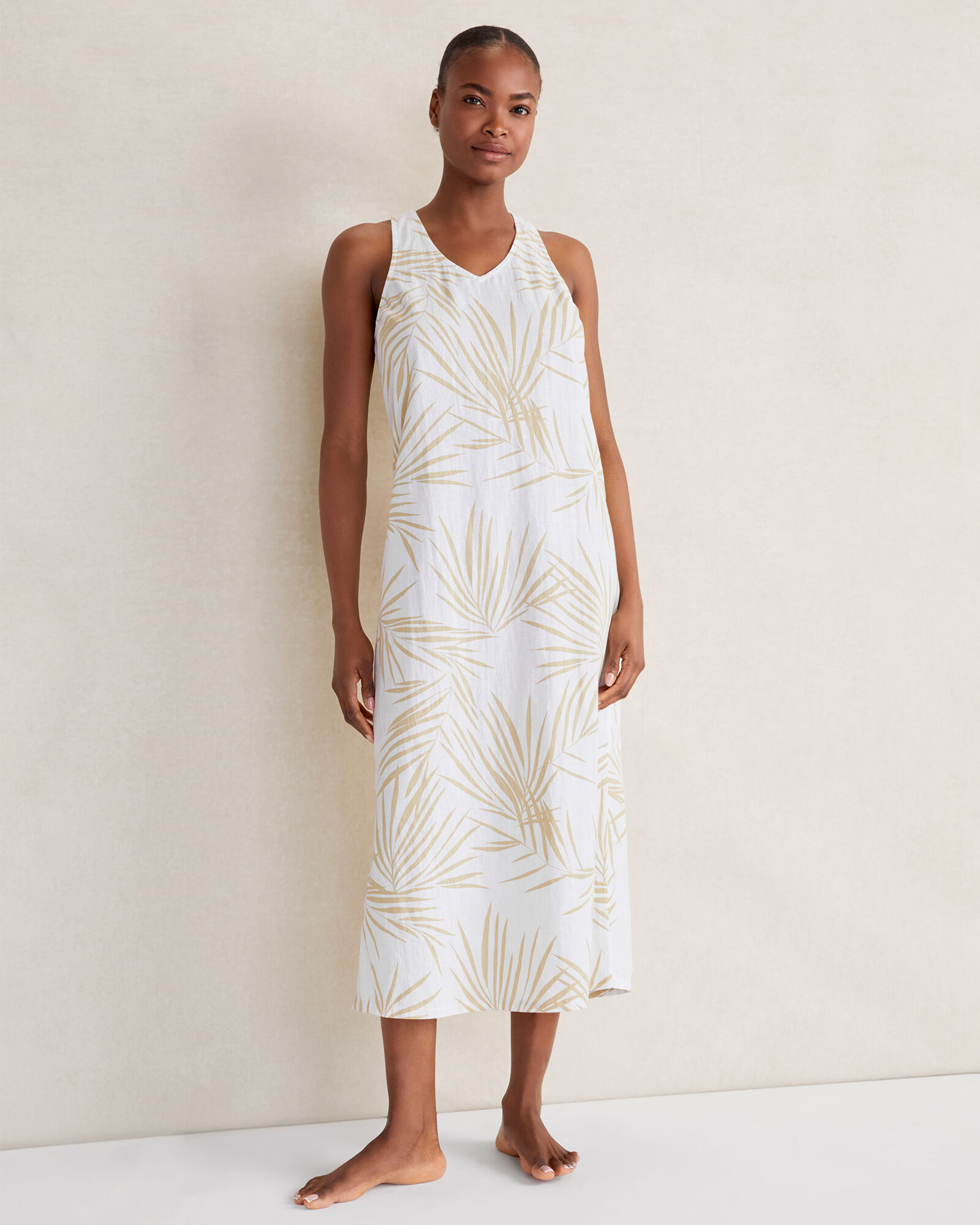 knee length dresses for ladies Linen Dress Samantha Long Summer Sleeveless Dress main image 0